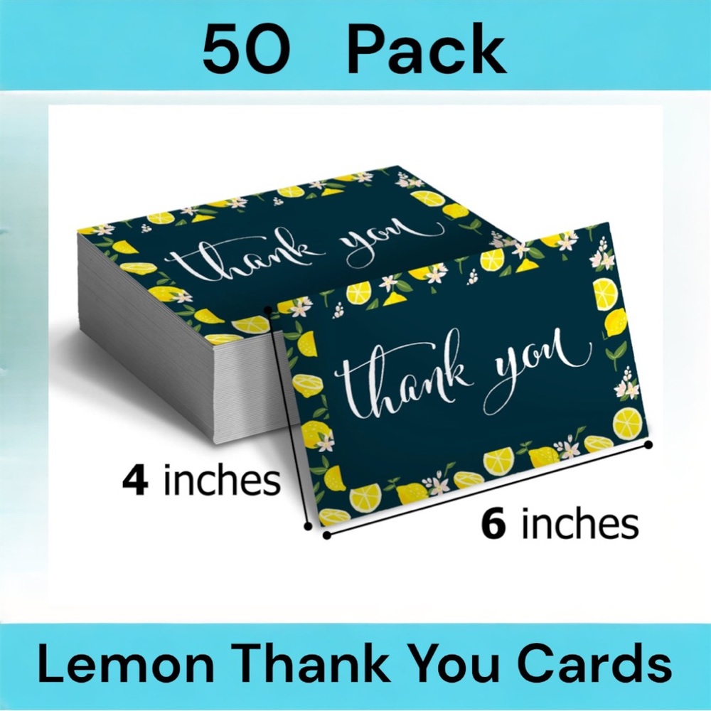 50 Pack 4X6 Lemon Thank You Cards PRICE IS FIRM